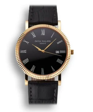 Patek Philippe Calatrava Black Dial Roman 40mm Yellow Gold Plated