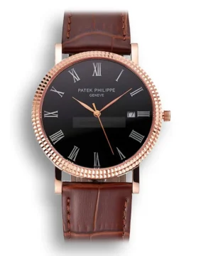 Patek Philippe Calatrava in a stunning rose-gold plated finish with a timeless black dial