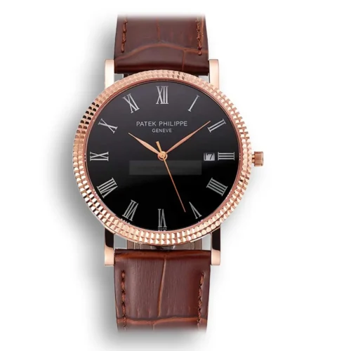 Patek Philippe Calatrava in a stunning rose-gold plated finish with a timeless black dial