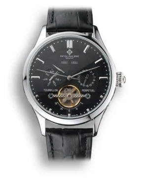 Patek Philippe Day Date Tourbillon Dial Black 45mm in Stainless Steel