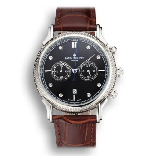 Patek Philippe Chronograph Black Dial with Diamonds 40mm in Stainless Steel
