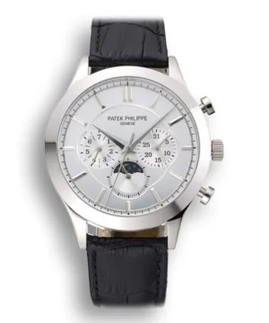 Patek Philippe Moonphase Chronograph Dial White 41 mm Stainless Steel