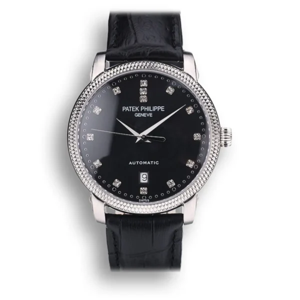 Patek Philippe Calatrava in a stunning 39mm stainless steel variant with a sophisticated black dial