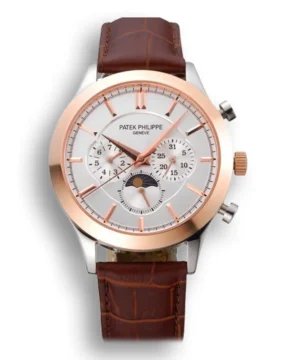 Patek Philippe Moonphase Chronograph Dial White 41 mm Rose Gold Plated