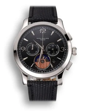 Patek Philippe Chronograph Guilloche Dial Black 43mm Stainless Steel