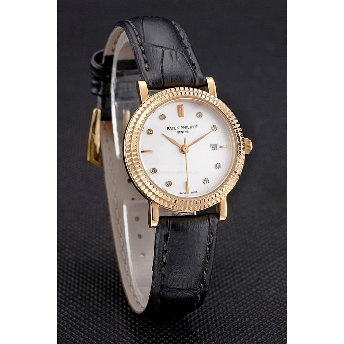Patek Philippe Calatrava quadrante bianco e diamanti 8927 mm, placcato oro giallo - Immagine 90