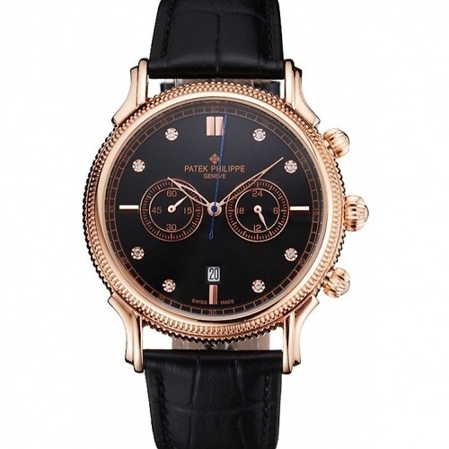 Patek Philippe Chronograph Black Dial With Diamonds