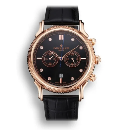 Patek Philippe Chronograph Black Dial With Diamonds