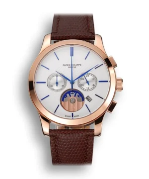 Patek Philippe Chronograph Dial White 43 mm Rose Gold Plated