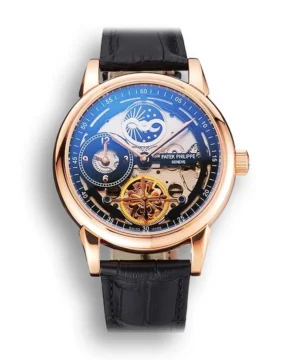 Patek Philippe Dual Time Moonphase Tourbillon Black Skeletonised Dial