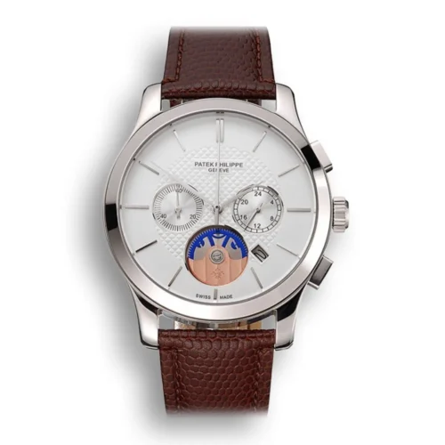 Patek Philippe Chronograph White Guilloche Dial White