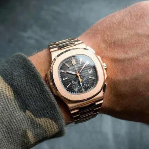 Replica Nautilus 5980/1R-001 Patek Philippe Flyback chronograph, Date. </br> <span style="color: #a8927b; font-size: 90%;">40.5 mm,Rose gold</span> photo review