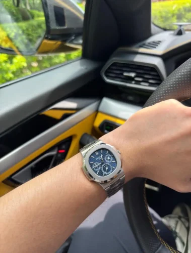 Replica Nautilus 5740/1G-001 Patek Philippe Perpetual Calendar</br> <span style="color: #a8927b; font-size: 90%;">40 mm,White gold,Blue Dial</span> photo review