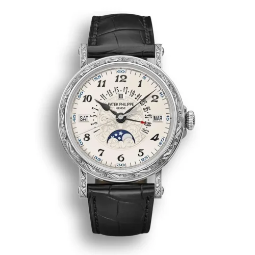 Patek Philippe Perpetual Calendar with Retrograde Date Hand 38mm in White Gold (5160/500G-001)