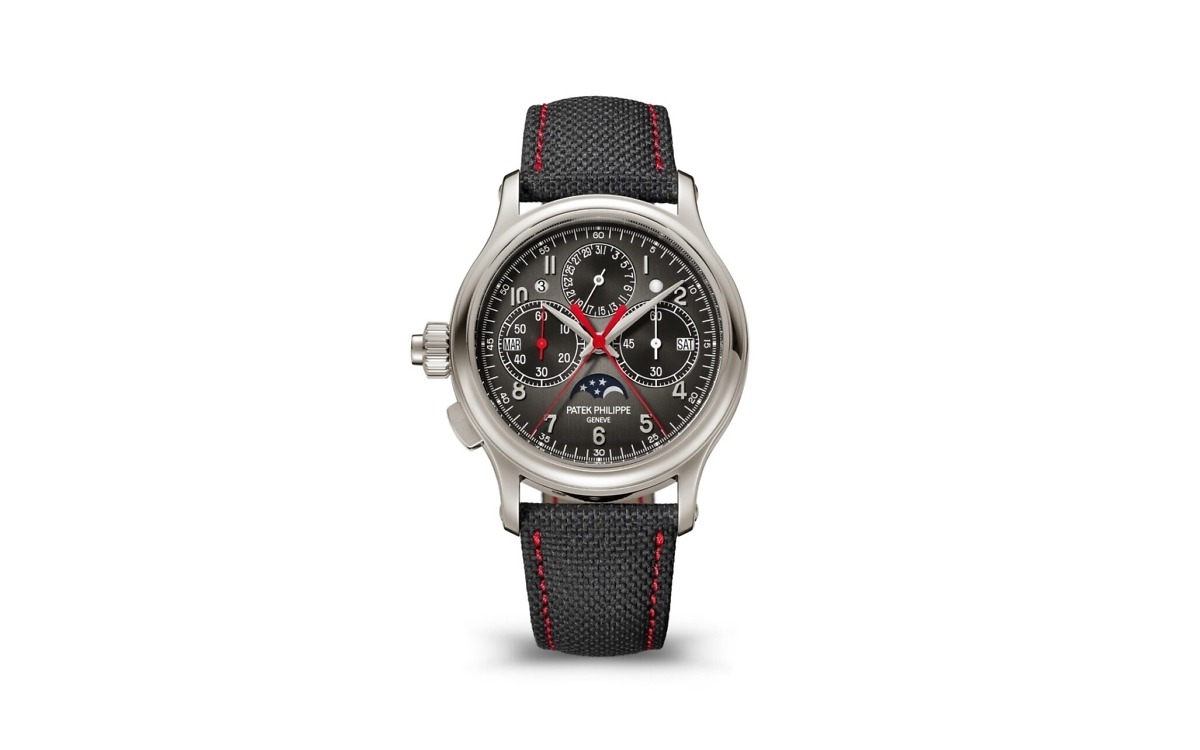 Patek Philippe Schleppzeiger-Monopusher-Chronograph für Linkshänder, Ewiger Kalender. 8927 mm, Platin, 90P-38.3 - Bild 5373