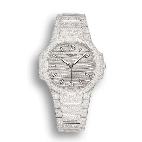 7118-1450G-001 is a Replica Nautilus Haute Joaillerie model presented by Replica Patek Philippe. This exceptional timepiece offers a new interpretation in white gold, and it is a stunning showcase of luxury and craftsmanship.