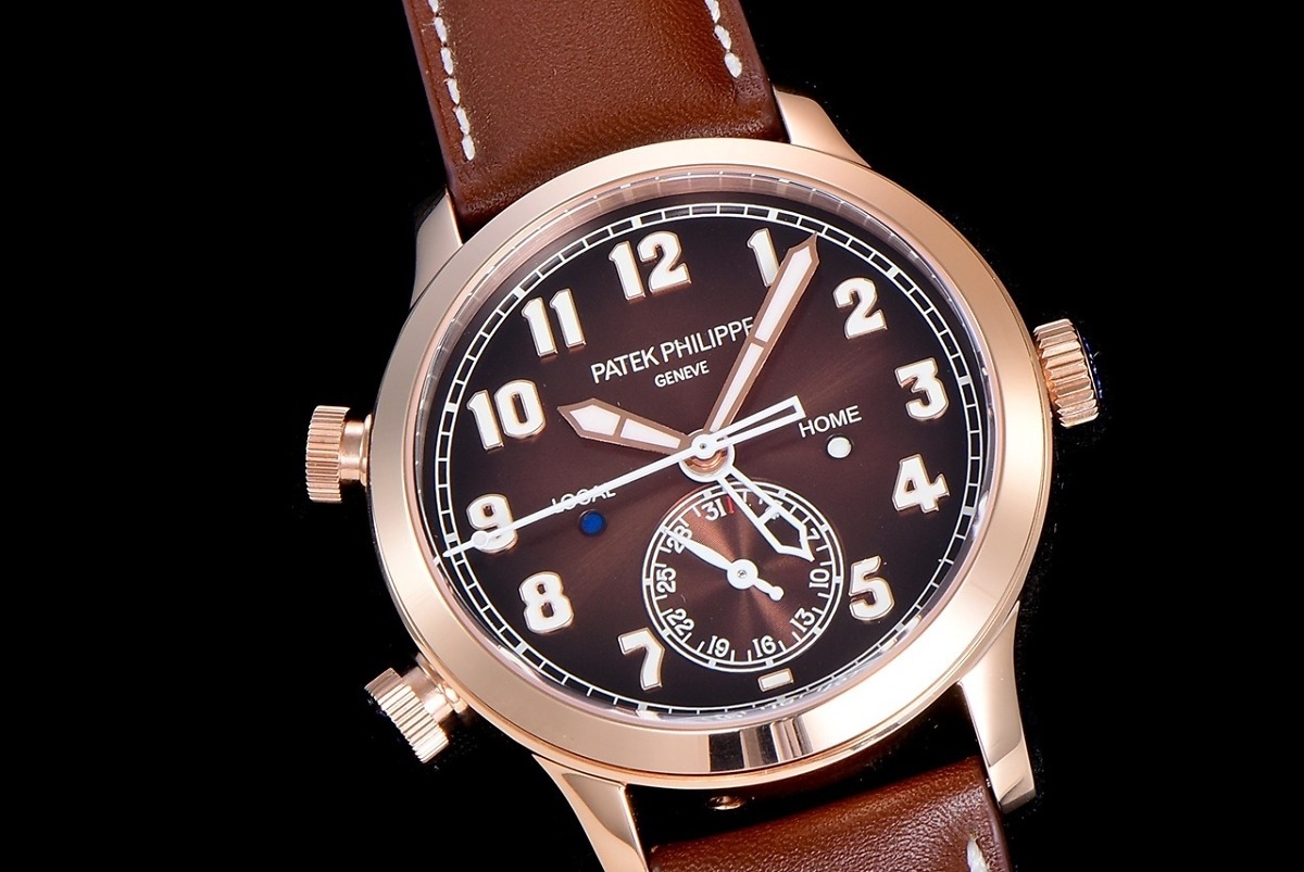 Replica Complications 5524R-001 Patek Philippe CALATRAVA PILOT TRAVEL TIME. </br> <span style="color: #a8927b; font-size: 90%;">42 mm,Rose Gold</span> - Image 2