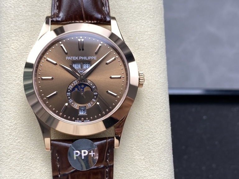Replica Complications 5396R-015  Patek Philippe ANNUAL CALENDAR, MOON PHASES. </br> <span style="color: #a8927b; font-size: 90%;">38,5 mm,Rose gold, Brown Dial</span> - Image 2