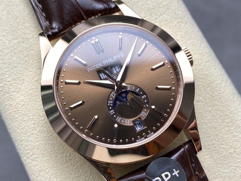 Replica Complications 5396R-015  Patek Philippe ANNUAL CALENDAR, MOON PHASES. </br> <span style="color: #a8927b; font-size: 90%;">38,5 mm,Rose gold, Brown Dial</span> - Image 3