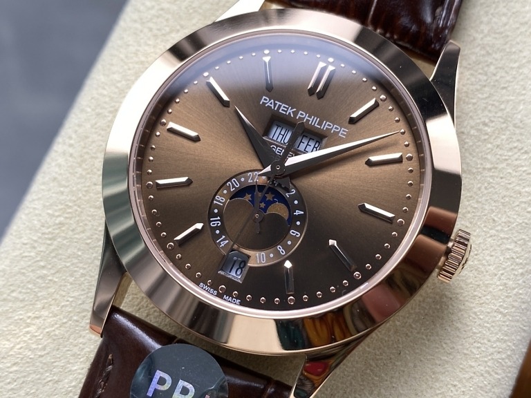Replica Complications 5396R-015  Patek Philippe ANNUAL CALENDAR, MOON PHASES. </br> <span style="color: #a8927b; font-size: 90%;">38,5 mm,Rose gold, Brown Dial</span> - Image 4