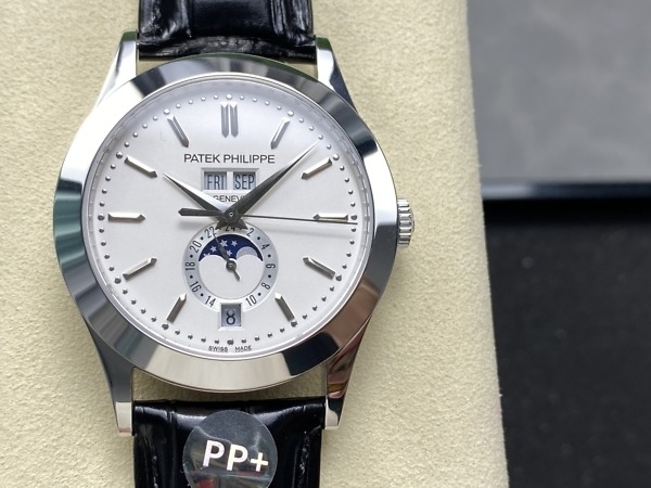 Replica Complications 5396G-011 Patek Philippe ANNUAL CALENDAR, MOON PHASES.</br> <span style="color: #a8927b; font-size: 90%;">38.5 mm,White Gold, White Dial</span> - Image 2