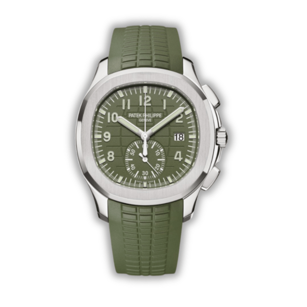 Replica Aquanaut 5968A-001 Patek Philippe Chronograph</br> <span style="color: #a8927b; font-size: 90%;">42.2 mm,Steel,5968A-001 Green Strap</span>