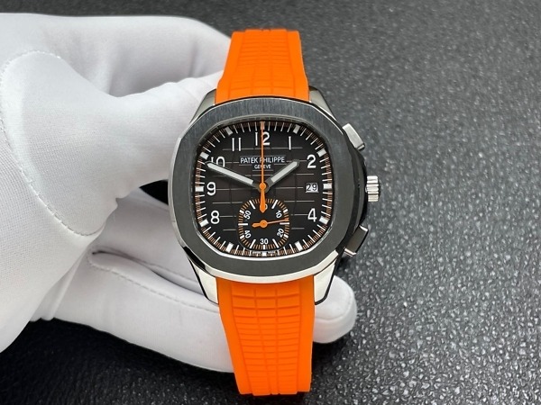 Replica Aquanaut 5968A-001 Patek Philippe Chronograph</br> <span style="color: #a8927b; font-size: 90%;">42.2 mm,Steel,5968A-001 Orange Strap</span> - Image 2