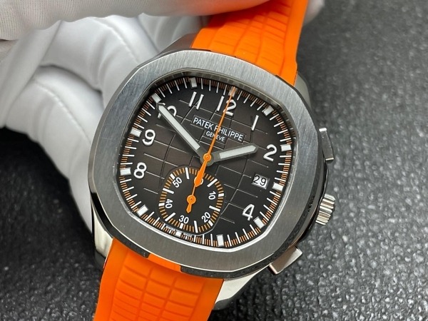 Replica Aquanaut 5968A-001 Patek Philippe Chronograph</br> <span style="color: #a8927b; font-size: 90%;">42.2 mm,Steel,5968A-001 Orange Strap</span> - Image 3