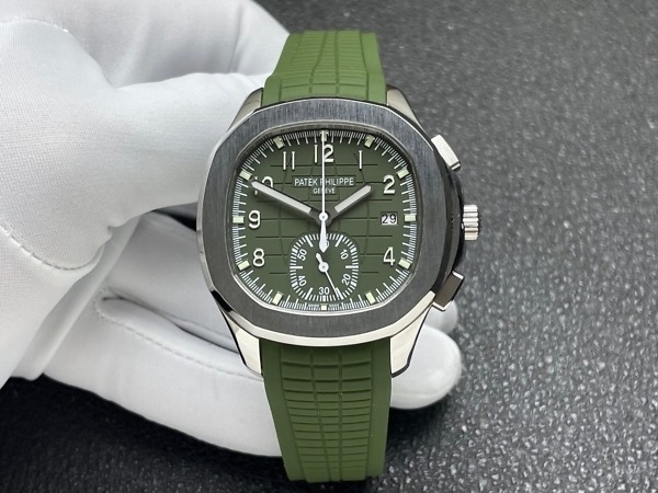 Replica Aquanaut 5968A-001 Patek Philippe Chronograph</br> <span style="color: #a8927b; font-size: 90%;">42.2 mm,Steel,5968A-001 Green Strap</span> - Image 2