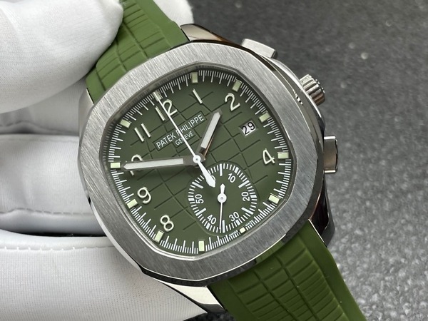 Replica Aquanaut 5968A-001 Patek Philippe Chronograph</br> <span style="color: #a8927b; font-size: 90%;">42.2 mm,Steel,5968A-001 Green Strap</span> - Image 3