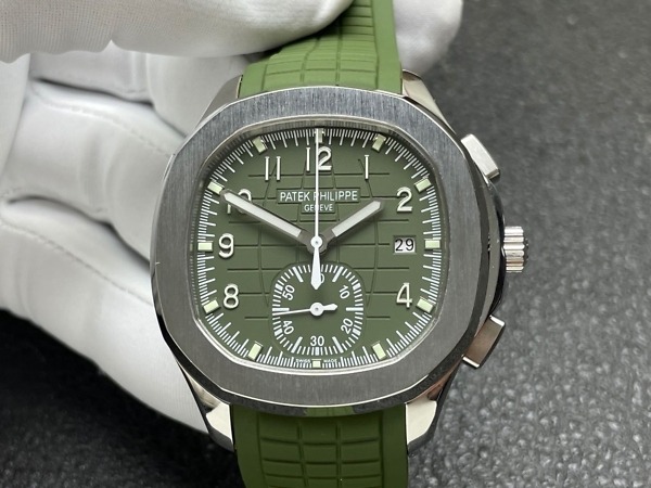 Replica Aquanaut 5968A-001 Patek Philippe Chronograph</br> <span style="color: #a8927b; font-size: 90%;">42.2 mm,Steel,5968A-001 Green Strap</span> - Image 4