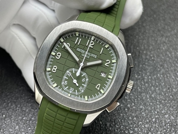 Replica Aquanaut 5968A-001 Patek Philippe Chronograph</br> <span style="color: #a8927b; font-size: 90%;">42.2 mm,Steel,5968A-001 Green Strap</span> - Image 5