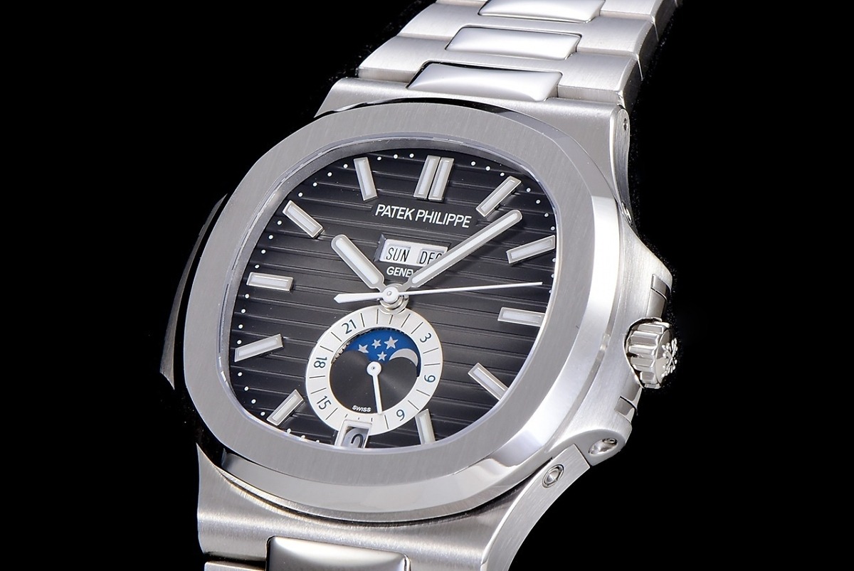Réplica Nautilus 5726/1A-014 Patek Philippe Calendario Anual, Fases Lunares 8927 mm, acero, esfera oscura - Imagen 90