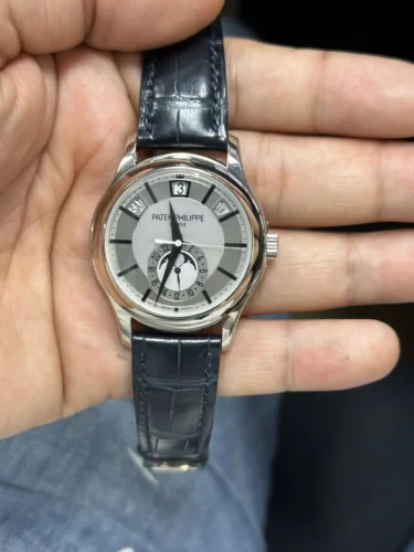 Complications 5205G-001 ANNUAL CALENDAR, MOON PHASES. </br> <span style="color: #a8927b; font-size: 90%;">40 mm,Steel, Grey Dial</span> photo review