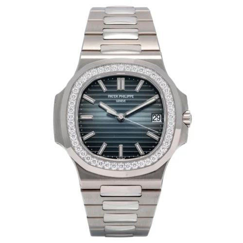 Replica Nautilus 5711-1300A-001 Patek Philippe </br> <span style="color: #a8927b; font-size: 90%;">40 mm, Blue Dial Baguette Bezel</span>