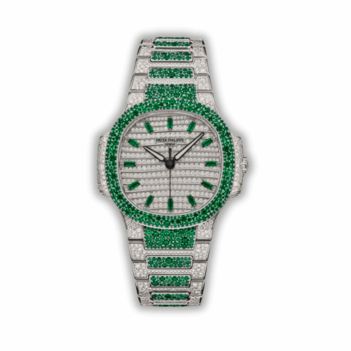 Nautilus 7118/1453G-003 Patek Philippe “Ladies Automatic”</br> <span style="color: #a8927b; font-size: 90%;">35.2 mm,Green Diamonds</span>