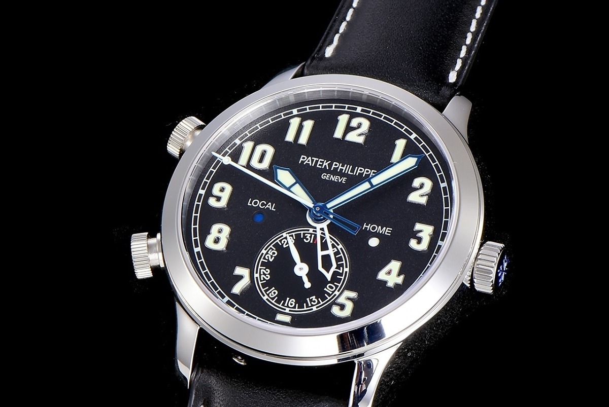 Complicazioni Replica 5524G-001 Patek Philippe CALATRAVA PILOT TRAVEL TIME. 8927 mm, oro bianco, quadrante nero - Immagine 90