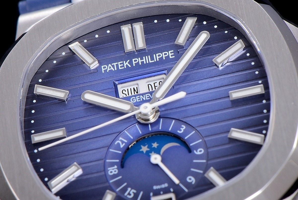 Replica Nautilus 5726A-001 Patek Philippe Annual Calendar, Moon phases.</br> <span style="color: #a8927b; font-size: 90%;">40.5 mm,Blue Strap, Blue Dial</span> - Image 5