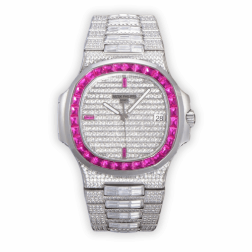 Replica Nautilus 5719/10G Patek Philippe </br> <span style="color: #a8927b; font-size: 90%;">40 mm, Pink Baguette Diamonds</span>