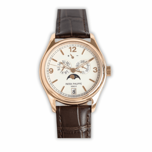 Replica Complications 5146G-011 Patek Philippe ANNUAL CALENDAR </br> <span style="color: #a8927b; font-size: 90%;">39 mm,Rose gold, White Dial</span>