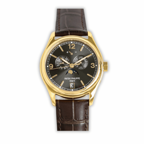 Replica Complications 5146G-001 Patek Philippe ANNUAL CALENDAR </br> <span style="color: #a8927b; font-size: 90%;">39 mm,Yellow gold, Black Dial</span>