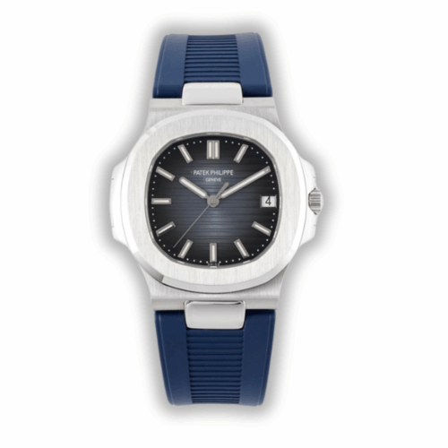 Replica Nautilus 5711-001 Patek Philippe </br> <span style="color: #a8927b; font-size: 90%;">40 mm, Dark Blue Dial, Blue Rubber</span>