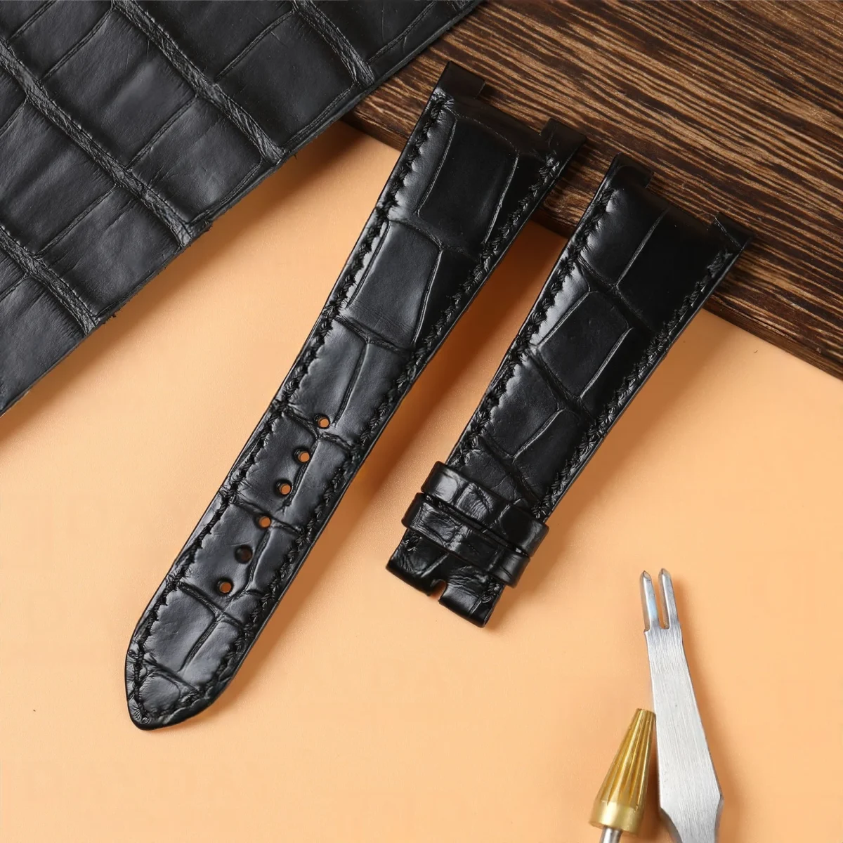 Patek Philippe Nautilus Crocodile  Leather Strap (4 colors ) 25cm - Image 3